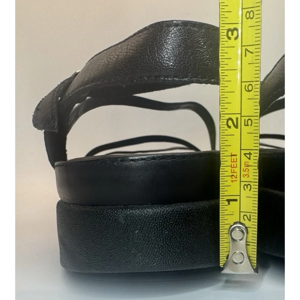 Strive Womens Orthopedic Black Sandals Strappy Leather Arch Support Anguila 10 M